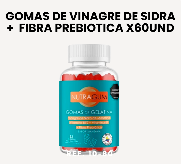 GOMAS DE VINAGRE DE SIDRA + FIBRA PREBIOTICA X60UND