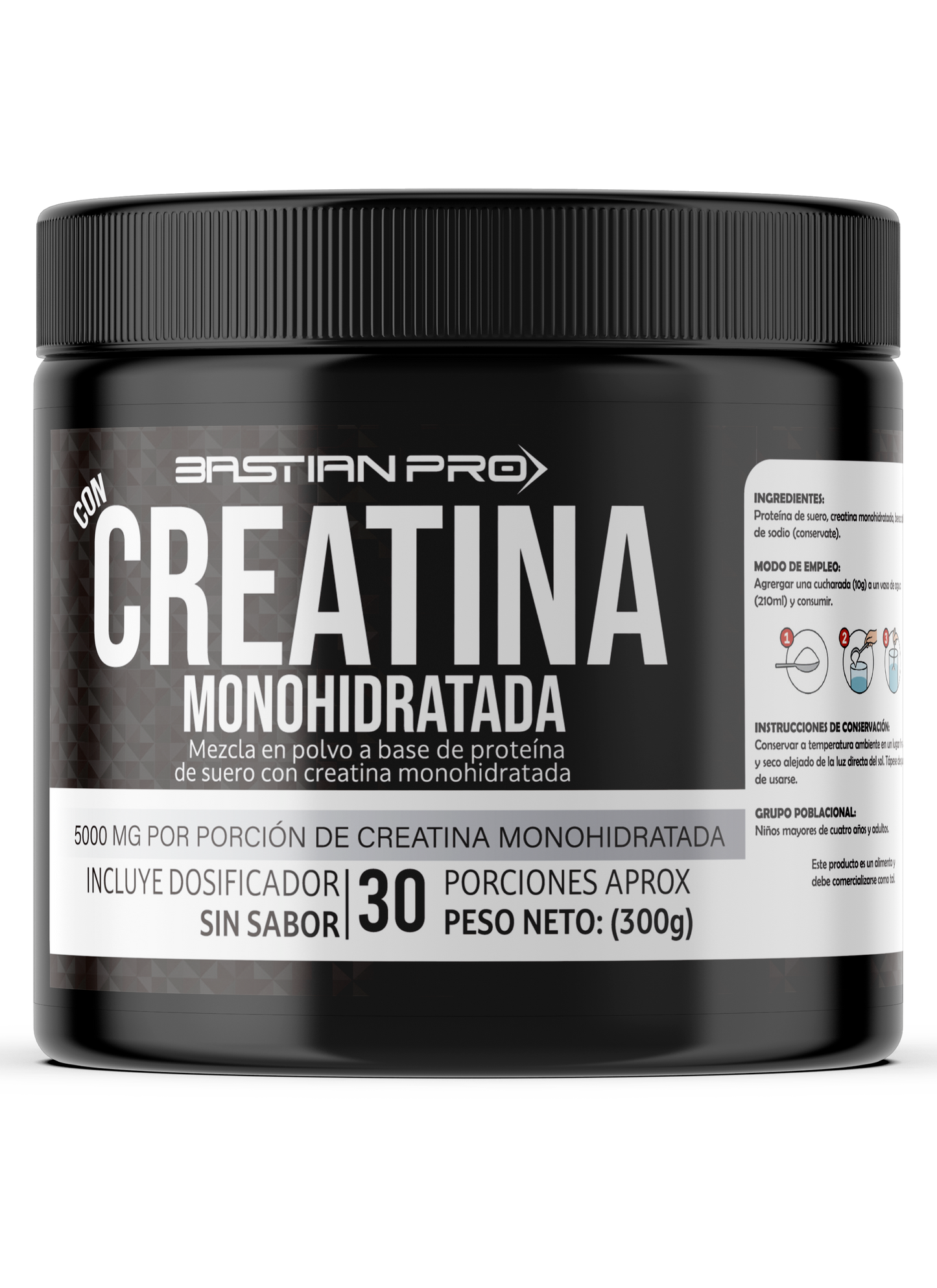 CREATINA MONOHIDRATADA BASTIANPRO X300GR